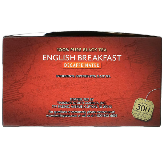 Twinings, English Breakfast, Black Tea, Decaffeinated, 50 Tea Bags, 3.53 oz (100 g)