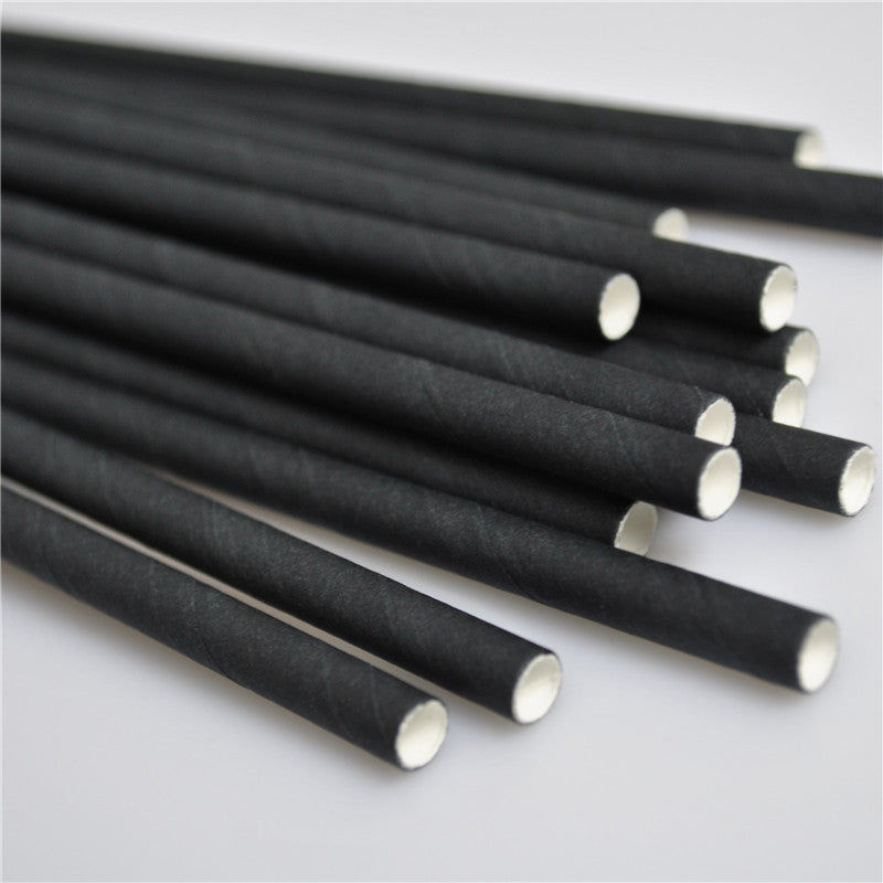 25 Disposable White  Black and Natural Colour  Eco-friendly Paper straw