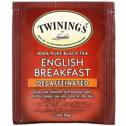 Twinings, English Breakfast, Black Tea, Decaffeinated, 50 Tea Bags, 3.53 oz (100 g)