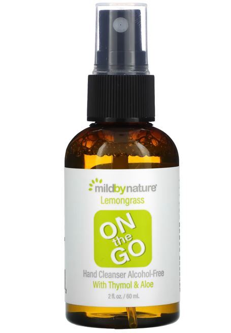 Mild By Nature, On The Go Hand Cleanser, Alcohol-Free, Lemongrass, 60 ml