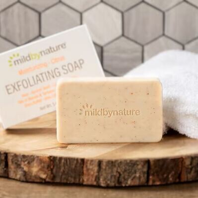 Mild By Nature, Exfoliating Bar Soap, with Marula & Tamanu Oils plus Shea Butter, Citrus, 141 g