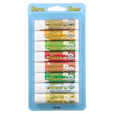 Sierra Bees, Organic Lip Balms Combo Pack, 8 Pack, 0.15 oz (4.25 g) Each